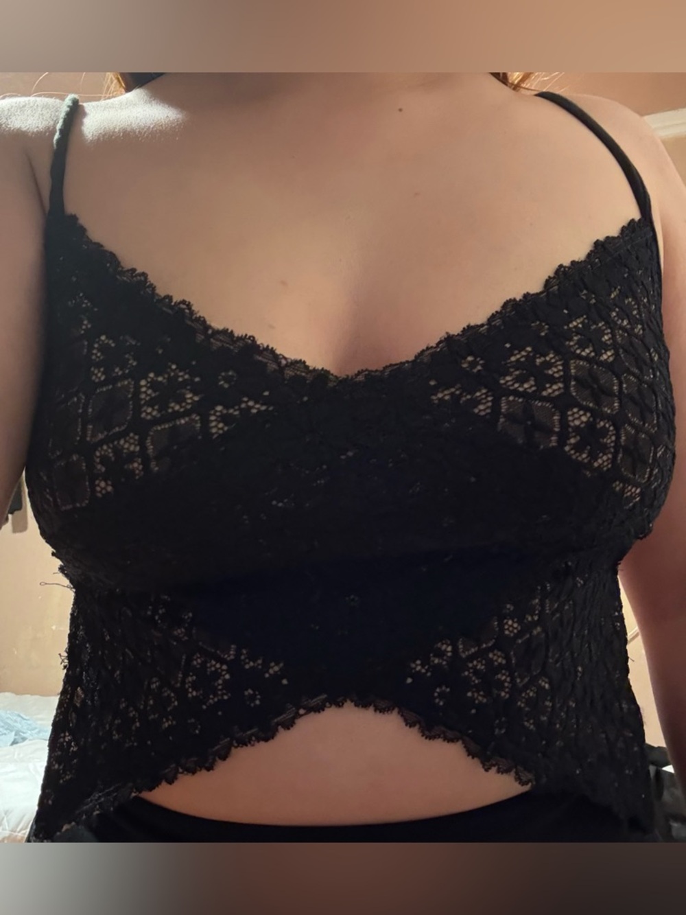 Y2K vintage lace butterfly top open back top